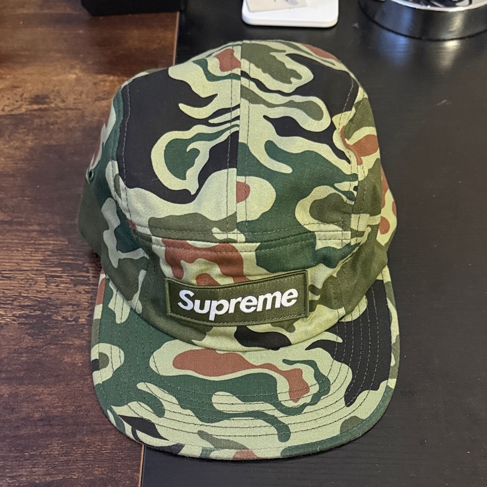 Supreme Camo Cap in Green and Brown